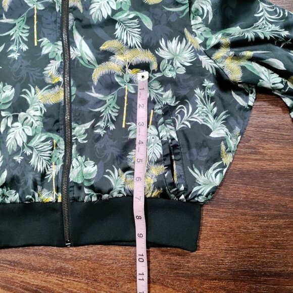 Victoria's Secret Black Luxe Palm Satin Twee Retro Bomber Black Cropped Jacket S - Picture 8 of 12